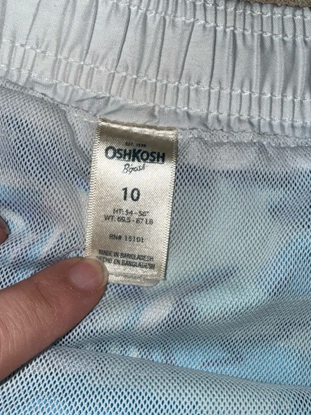 OshKosh B’gosh boys size 10 swim trunks blue orange fish sharks